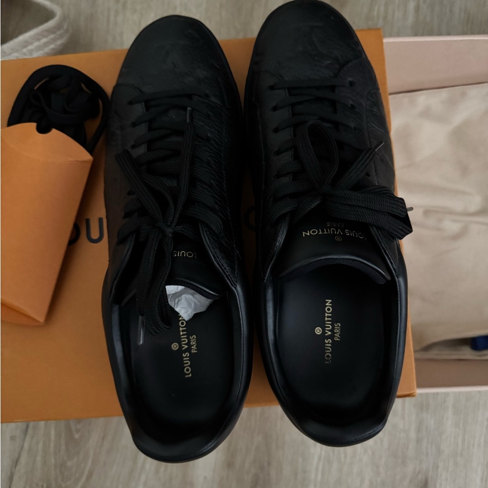 Louis Vuitton Black Leather Sneakers for Men